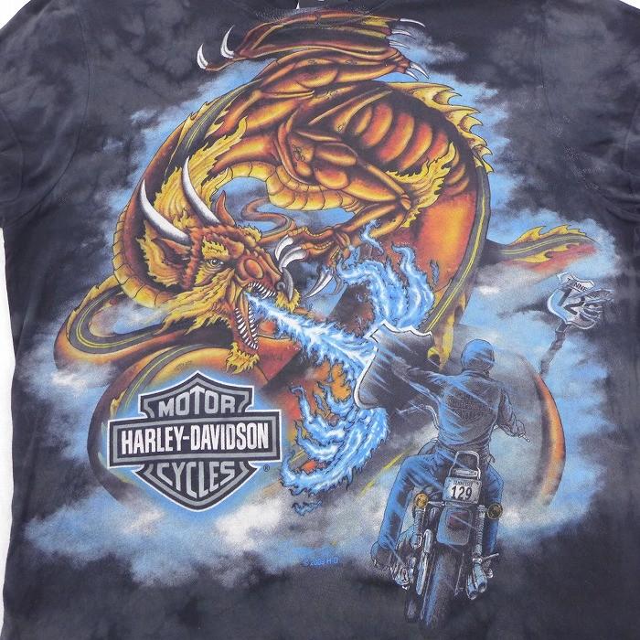 Harley Davidson M/古着 半袖 ハーレーダビッドソン Tシャツ ドラゴン 