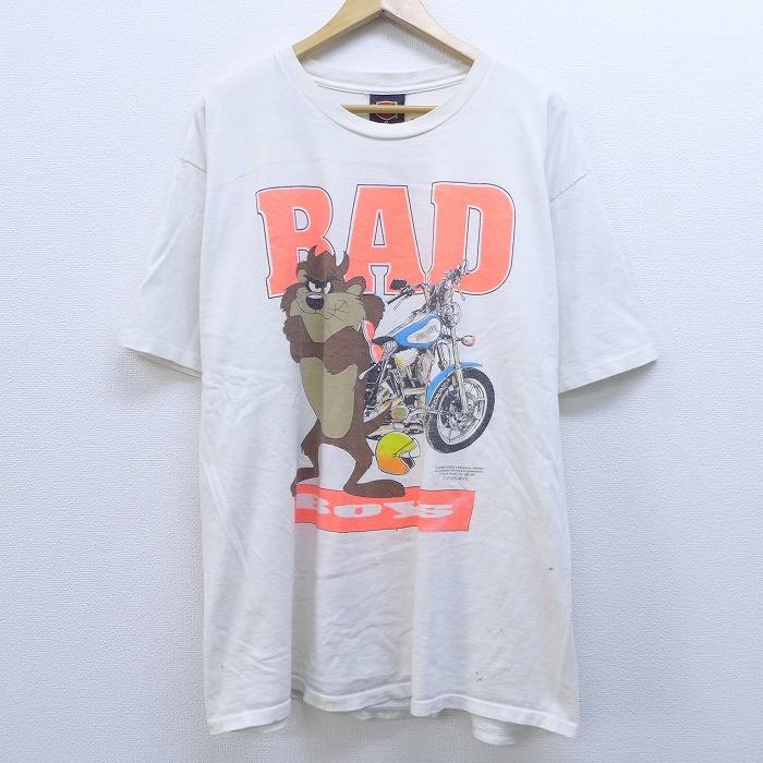 XL/古着 半袖 ビンテージ ハーレーダビッドソン Harley Davidson Tシャツ 90s ルーニーテューンズ LOONEY TUNES  タズ バイク コットン クルーネック 薄ベージュ :sksf20031398:古着屋RUSHOUT - 通販 - Yahoo!ショッピング