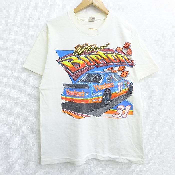 XL/古着 半袖 ビンテージ Tシャツ 90s レーシングカー シボレー Burton 