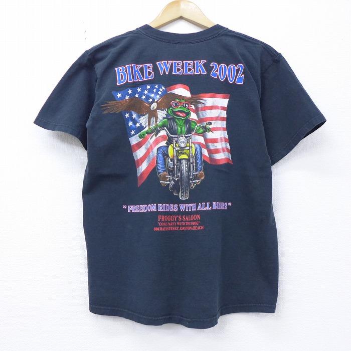 L 古着 半袖 ビンテージ Tシャツ 00s カエル バイクウィーク デイトナビーチ コットン クルーネック 黒 ブラック 胸ポケット付き 20jul21 中古 メンズ Sksf20062194 古着屋rushout 通販 Yahoo ショッピング