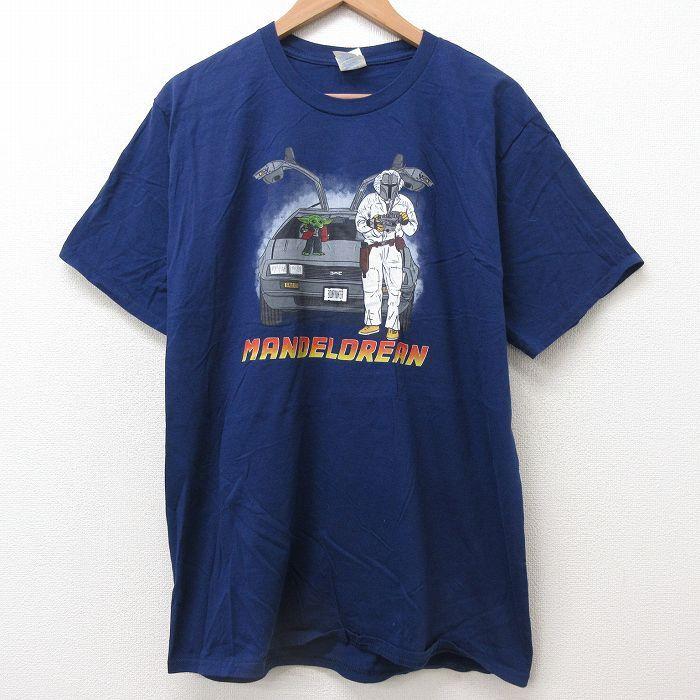 L 古着 半袖 Tシャツ メンズ デロリアン ヨーダ ボバフェット コットン クルーネック 紺 ネイビー 21jul06 中古 Sksf 古着屋rushout 通販 Yahoo ショッピング
