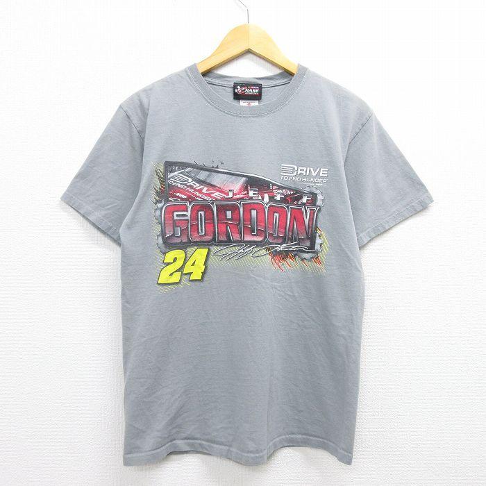 M/古着 半袖 Tシャツ メンズ NASCAR レーシングカー ジェフゴードン 24 コットン クルーネック グレー 22jun10 中古｜furugiyarushout｜02