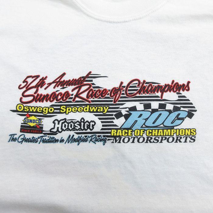 M/古着 半袖 ビンテージ Tシャツ メンズ 00s レーシングカー モータースポーツ コットン クルーネック 白 ホワイト 23mar24 中古｜furugiyarushout｜03