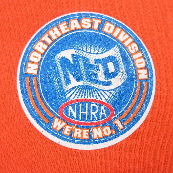 XL/古着 半袖 ビンテージ Tシャツ メンズ 00s NHRA レーシングカー コットン クルーネック オレンジ 23jul21 中古｜furugiyarushout｜03