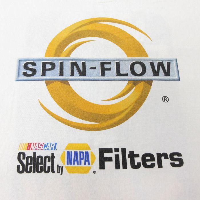 XL/古着 半袖 ビンテージ Tシャツ メンズ 00s NASCAR レーシングカー Filters SPINFLOW 大きいサイズ コットン クルーネック 白 ホワイト 2｜furugiyarushout｜03