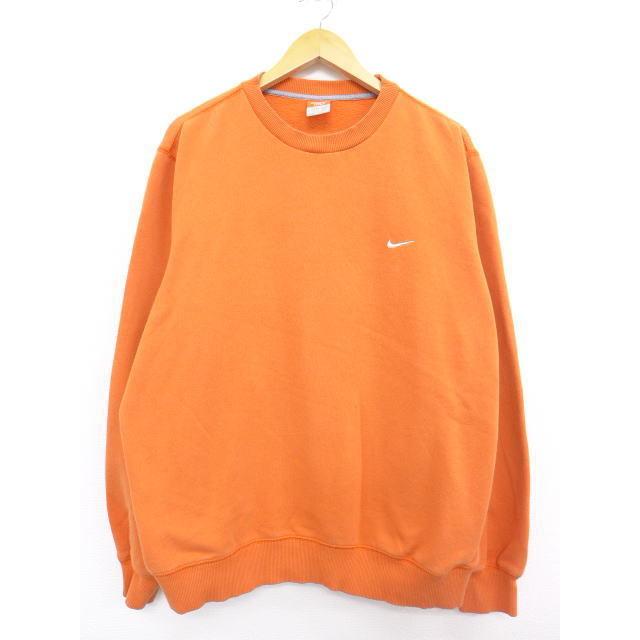 Xl 古着 スウェット ナイキ Nike ロゴ 大きいサイズ オレンジ 19apr17 中古 メンズ 長袖 スエット トレーナー トップス Swr 古着屋rushout 通販 Yahoo ショッピング