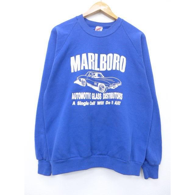 L 古着 スウェット 車 マルボロ 青 ブルー 19jun07 中古 メンズ 長袖 スエット トレーナー トップス Swr 古着屋rushout 通販 Yahoo ショッピング