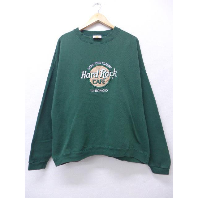 Xl 古着 長袖 スウェット ハードロックカフェ クルーネック 大きいサイズ 緑 グリーン 19sep24 中古 メンズ スエット トレーナー トップス Swr 古着屋rushout 通販 Yahoo ショッピング