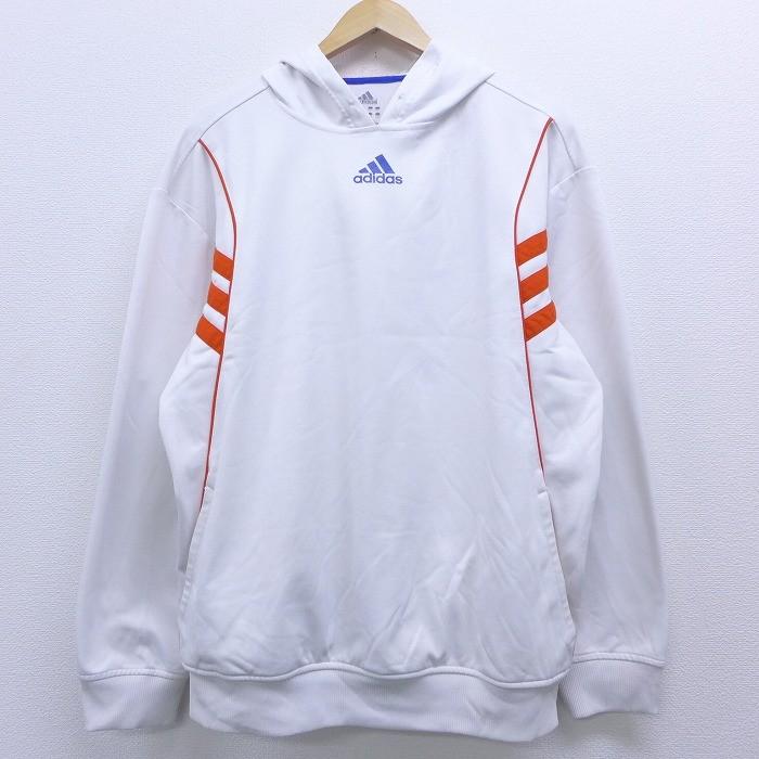 Xl 古着 長袖 スウェット パーカー アディダス Adidas ワンポイントロゴ 白 ホワイト mar09 中古 メンズ スエット トレーナー トップス Swr04 古着屋rushout 通販 Yahoo ショッピング