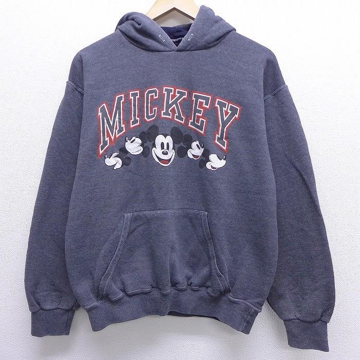 L 古着 長袖 スウェット パーカー 80s ディズニー Disney ミッキー Mickey Mouse 濃グレー 霜降り Spe apr03 中古 メンズ スエット トレーナー トップス Swr 古着屋rushout 通販 Yahoo ショッピング