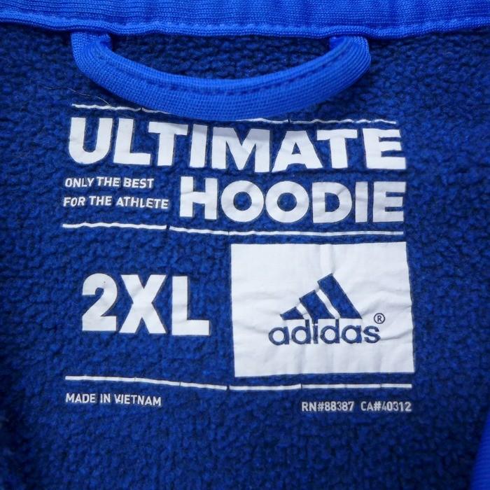 購入者 アディダス 2xlサイズ ビッグロゴ スウェットパーカー 青 Adidas パーカー