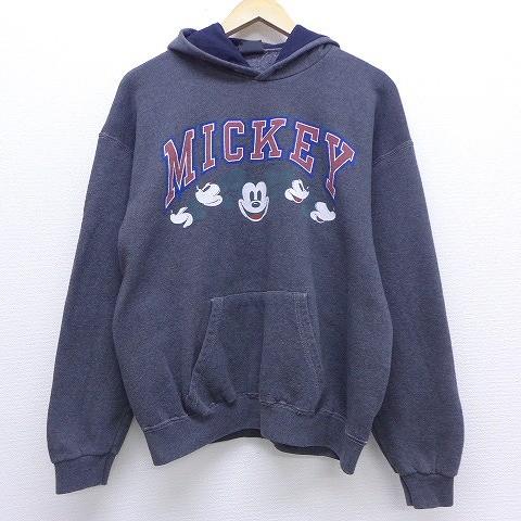 L 古着 長袖 スウェット パーカー 90s ディズニー Disney ミッキー Mickey Mouse ツートンカラー 濃グレー Spe jun15 中古 メンズ スエット トレーナー ト Swr 古着屋rushout 通販 Yahoo ショッピング