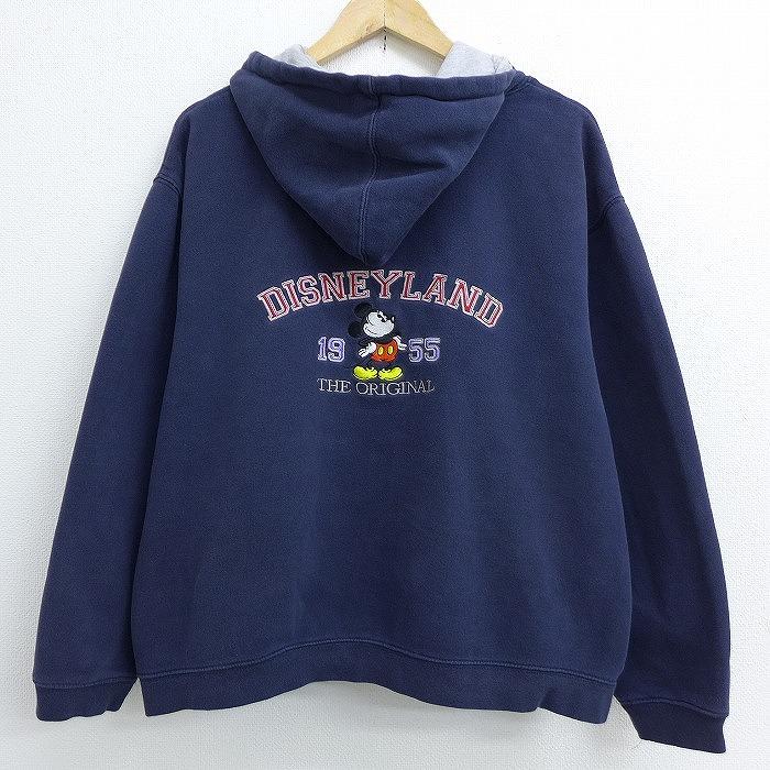 L 古着 長袖 フルジップ スウェット パーカー 00s ディズニー Disney ミッキー Mickey Mouse 紺 ネイビー aug17 中古 メンズ スエット トレーナー トップス Swr 古着屋rushout 通販 Yahoo ショッピング