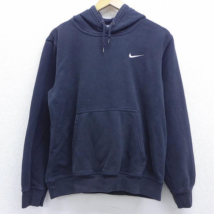 L 古着 長袖 スウェット パーカー ナイキ Nike ワンポイントロゴ 黒 ブラック aug21 中古 メンズ スエット トレーナー トップス Swr 古着屋rushout 通販 Yahoo ショッピング