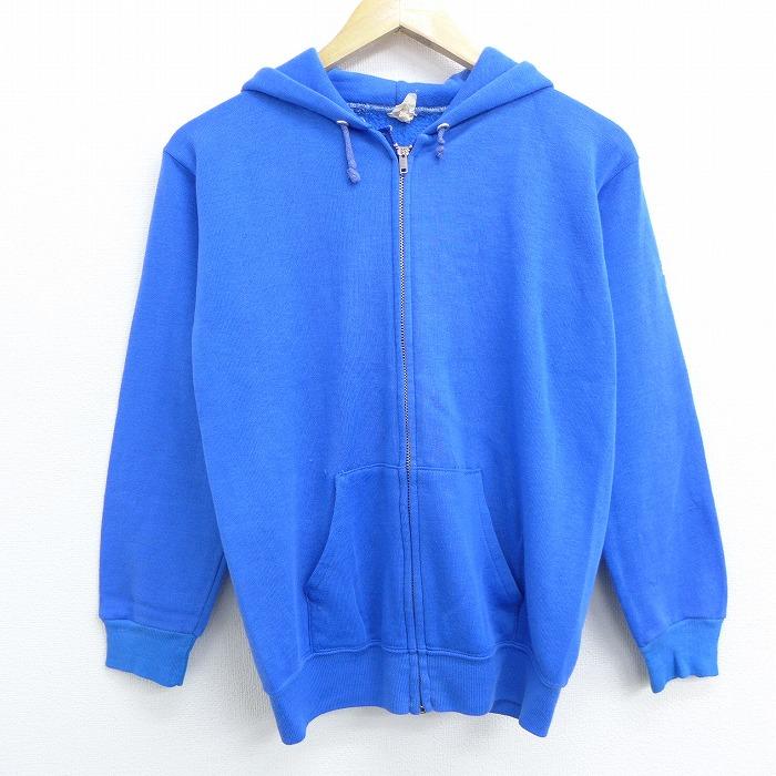S 古着 長袖 フルジップ スウェット パーカー 80s シアーズ 無地 青 ブルー aug31 中古 メンズ スエット トレーナー トップス Swr0774 古着屋rushout 通販 Yahoo ショッピング