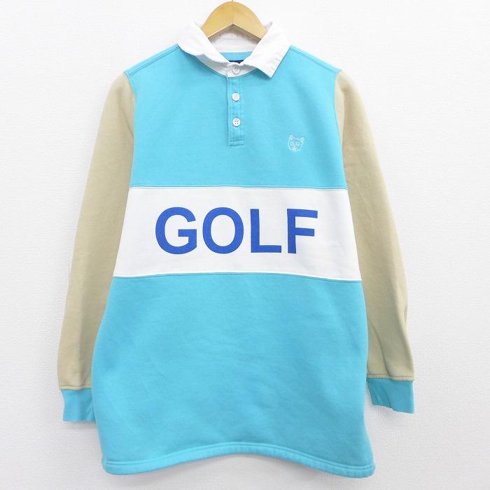 M 古着 長袖 スウェット ゴルフ 襟付き ヘンリーネック マルチカラー 水色他 sep21 中古 メンズ スエット トレーナー トップス Swr 古着屋rushout 通販 Yahoo ショッピング