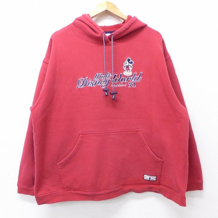Xl 古着 長袖 スウェット パーカー ディズニー Disney ミッキー Mickey Mouse 刺繍 大きいサイズ 赤 レッド sep23 中古 メンズ スエット トレーナー トップス Swr 古着屋rushout 通販 Yahoo ショッピング