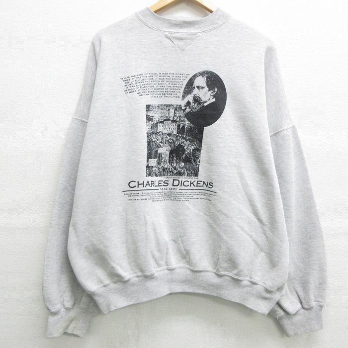 Xl 古着 長袖 スウェット 90s チャールズディケンズ エドウィンドルードの謎 大きいサイズ クルーネック グレー 霜降り Spe 21feb24 中古 メンズ スエット Swr 古着屋rushout 通販 Yahoo ショッピング