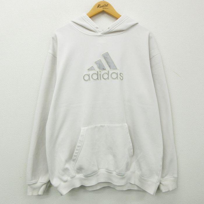 XL/古着 アディダス adidas 長袖 スウェット パーカー メンズ ビッグロゴ 大きいサイズ 白 ホワイト 22mar04 中古 スエット トレーナー ト swr22020563 古着屋RushOut 通販 1970s~80s CLUB ADIDAS club adidas トラック