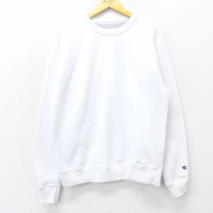 L 古着 チャンピオン 長袖 スウェット メンズ ワンポイントロゴ クルーネック 白 ホワイト 22mar23 中古 スエット トレーナー トップス Swr 古着屋rushout 通販 Yahoo ショッピング