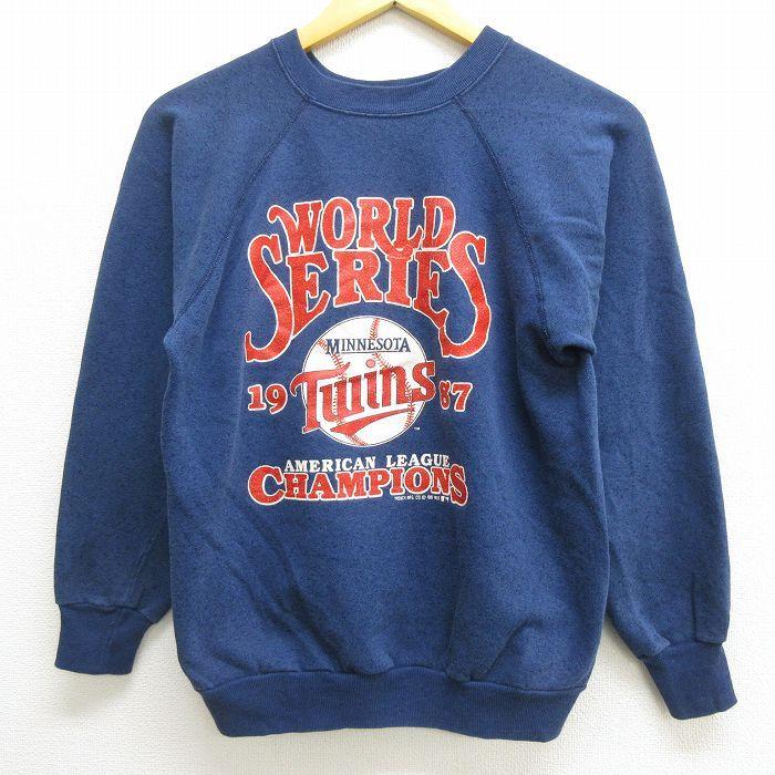 S/古着 長袖 スウェット メンズ 80s MLB ミネソタツインズ ラグラン 