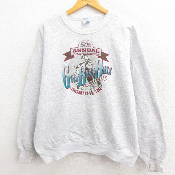 XL/古着 ヘインズ 長袖 スウェット メンズ 90s ゴールドラッシュ 