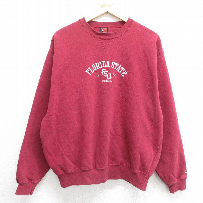 NIKE XL/古着 ナイキ 長袖 スウェット メンズ 00s ワンポイントロゴ 