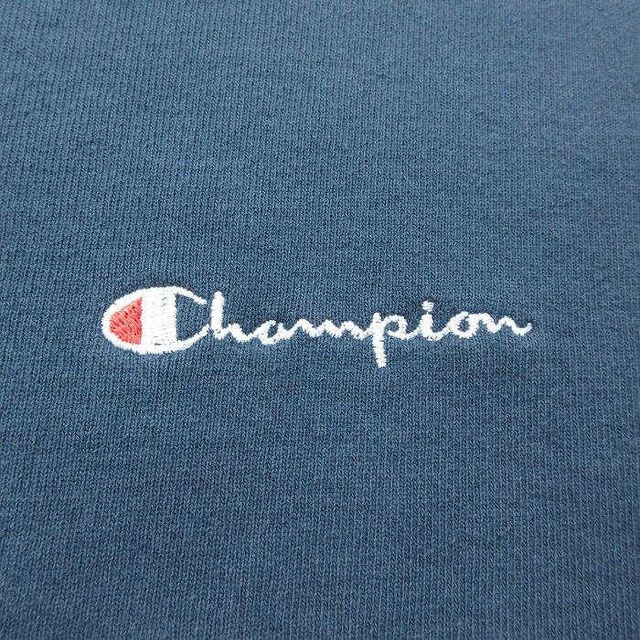 L/古着 チャンピオン champion 長袖 スウェット メンズ 00s ワンポイントロゴ クルーネック 紺 ネイビー 24apr22 中古 スエット トレーナー｜furugiyarushout｜02