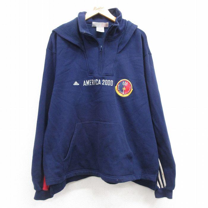 adidas XL/古着 アディダス 長袖 ハーフジップ スウェット adidas XL/古着 アディダス 長袖 ハーフジップ スウェット