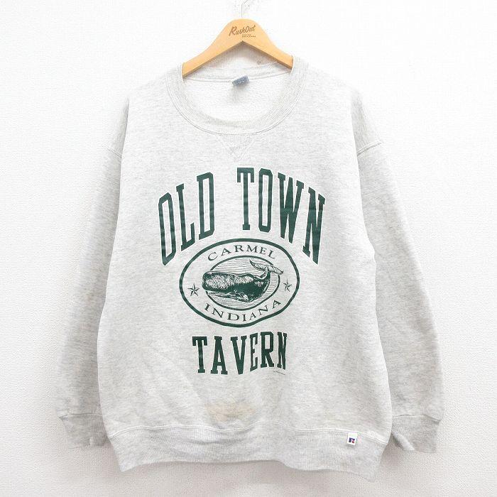 XL/古着 ラッセル 長袖 スウェット メンズ 90s クジラ 大きい