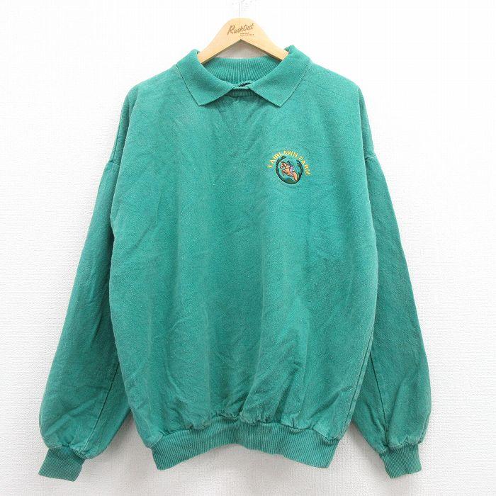 XL/古着 WEK 長袖 トップス メンズ 90s 競馬 大きいサイズ 襟付き