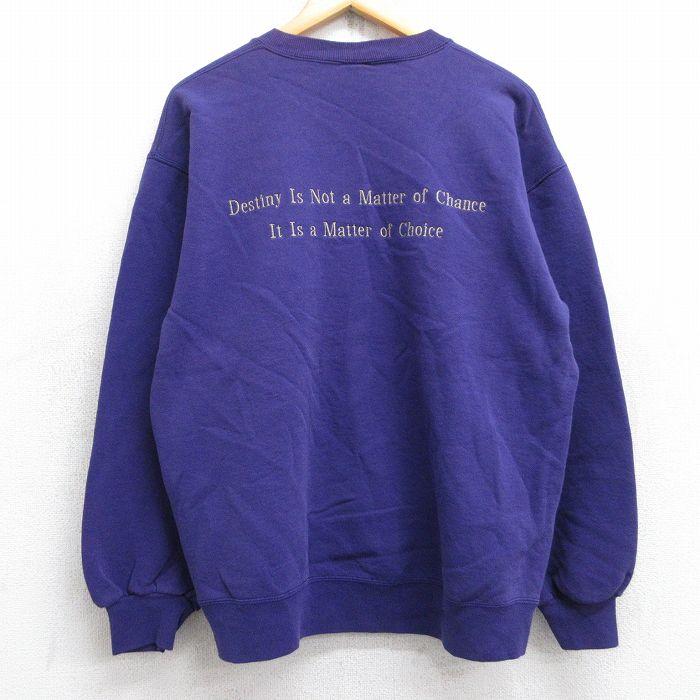 L/古着 ラッセル 長袖 スウェット メンズ 90s GIRLS CLUB 刺繍 クルー