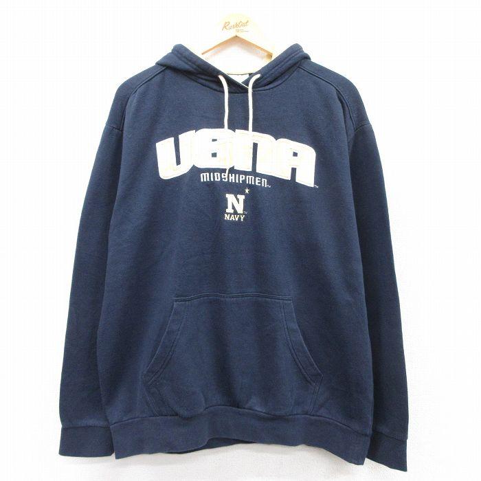 XL/古着 長袖 スウェット パーカー メンズ USNA 紺 ネイビー 25sep17 