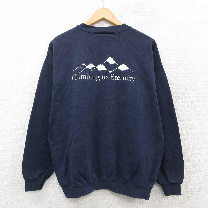 Lee（リー） XL/古着 長袖 スウェット メンズ 00s CTE クルーネック 紺