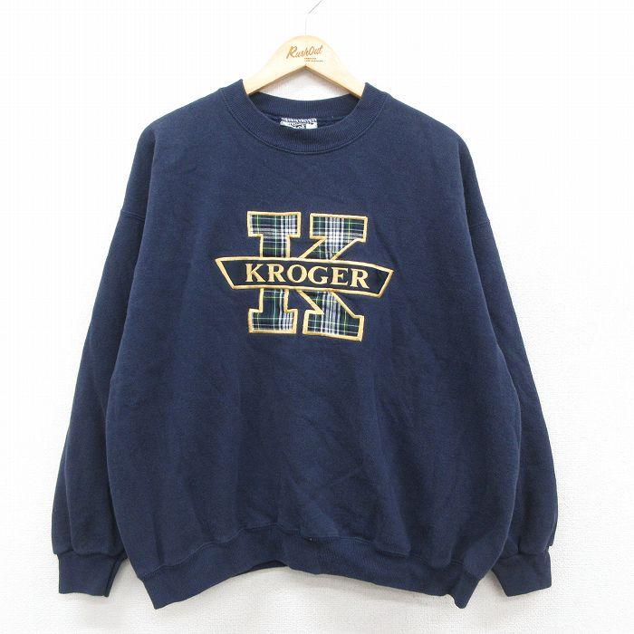 Lee（リー） XL/古着 長袖 スウェット メンズ 90s KROGER 刺繍 大きい