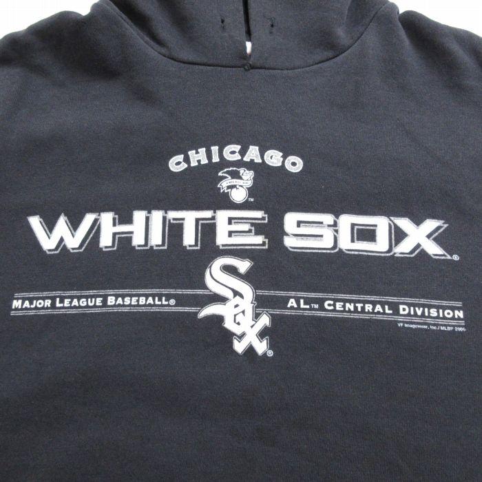 XL/古着 長袖 スウェット パーカー メンズ 00s MLB シカゴホワイトソックス 大きいサイズ 黒 ブラック メジャーリーグ ベースボール 野球 2｜furugiyarushout｜03