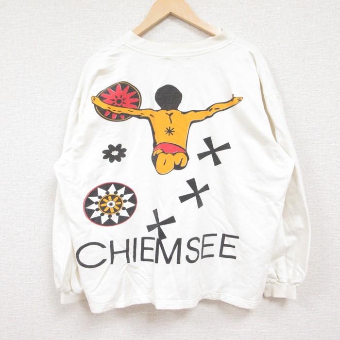 XL/古着 キムジー CHIEMSEE 長袖 スウェット メンズ 90s コットン V 