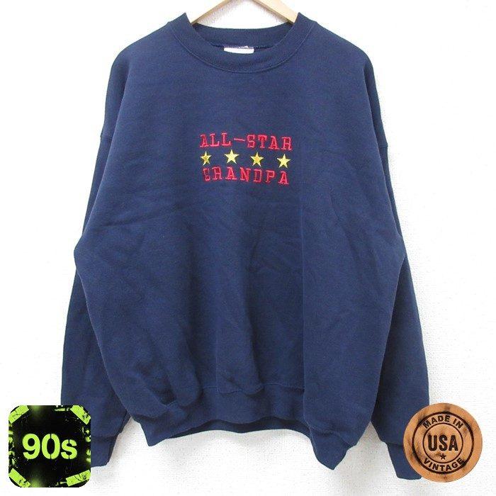 Lee（リー） XL/古着 長袖 スウェット メンズ 90s GRANDPA 刺繍 大きい 