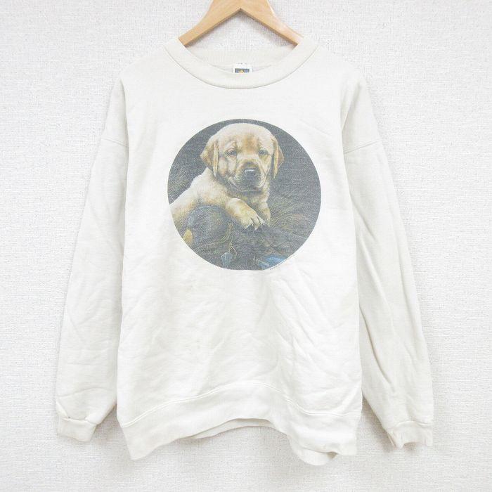 XL/古着 長袖 スウェット メンズ 90s ラブラドールレトリバー 大きい 