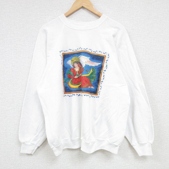 Hanes（ヘインズ） L/古着 長袖 スウェット メンズ 90s 女神