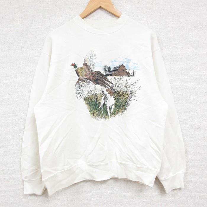 Hanes（ヘインズ） 【50%OFF】M/古着 長袖 スウェット メンズ 90s 鳥