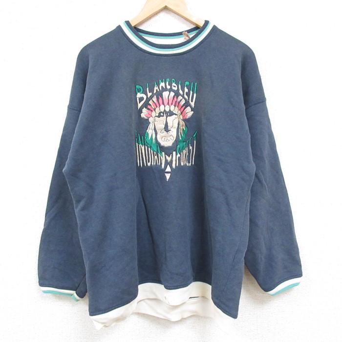 90s インディアンズスウェットネイビー デッドストックタグ付き