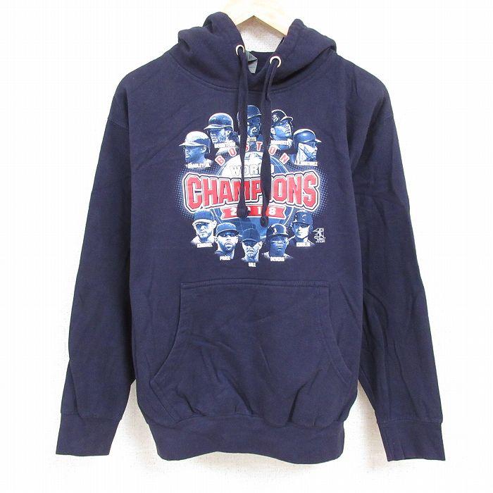 50%OFF】L/古着 長袖 スウェット パーカー メンズ MLB ボストンレッド