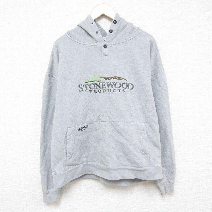 XL/古着 Arborwear 長袖 スウェット パーカー メンズ 木 山 刺繍