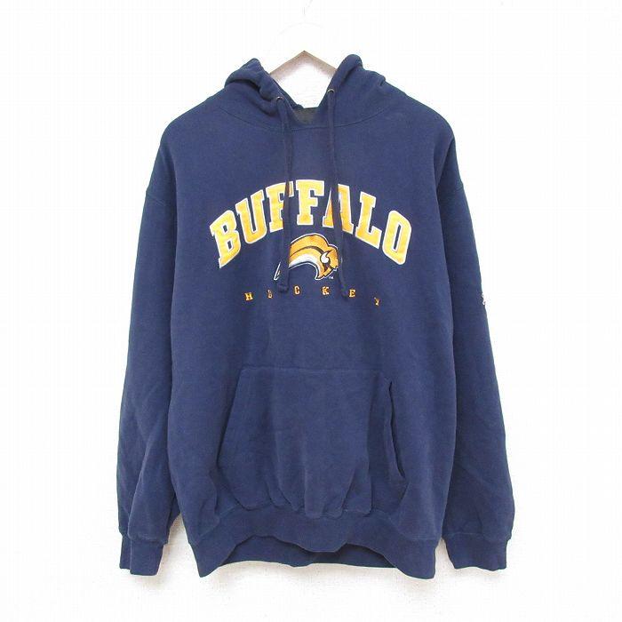 XL/古着 長袖 スウェット パーカー メンズ NHL バッファローセイバーズ
