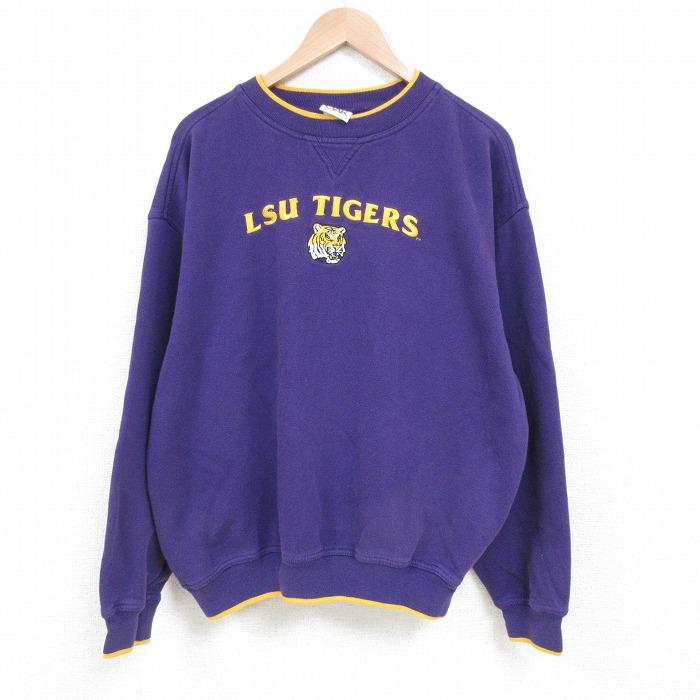 50%OFF】XL/古着 長袖 スウェット メンズ LSUタイガース フットボール 