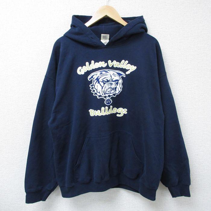 50%OFF】XL/古着 長袖 スウェット パーカー メンズ 00s ブルドッグス