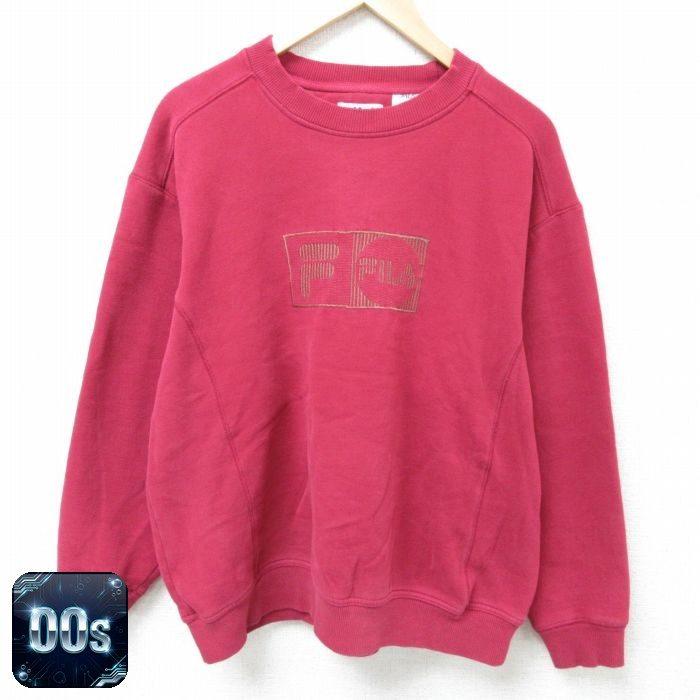 FILA（フィラ） XL/古着 長袖 スウェット メンズ 00s ビッグロゴ 刺繍 