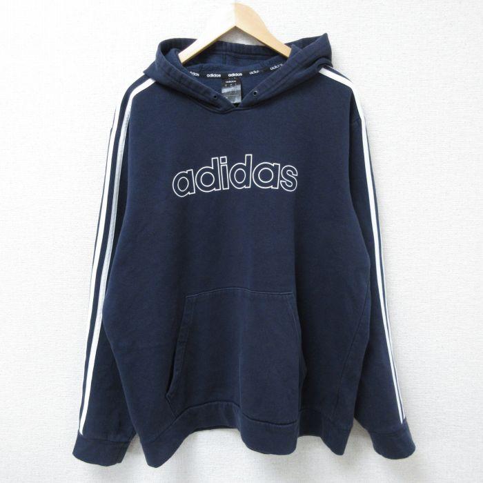 adidas XL/古着 アディダス 長袖 スウェット パーカー メンズ  