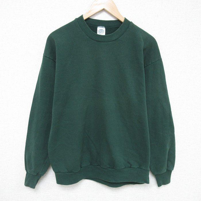 EASTSIDEGOLF 長袖スウェットトレーナー グリーン系 L 【中古】 50%OFF】XL/古着 長袖 スウェット メンズ 90s 無地 大きいサイズ